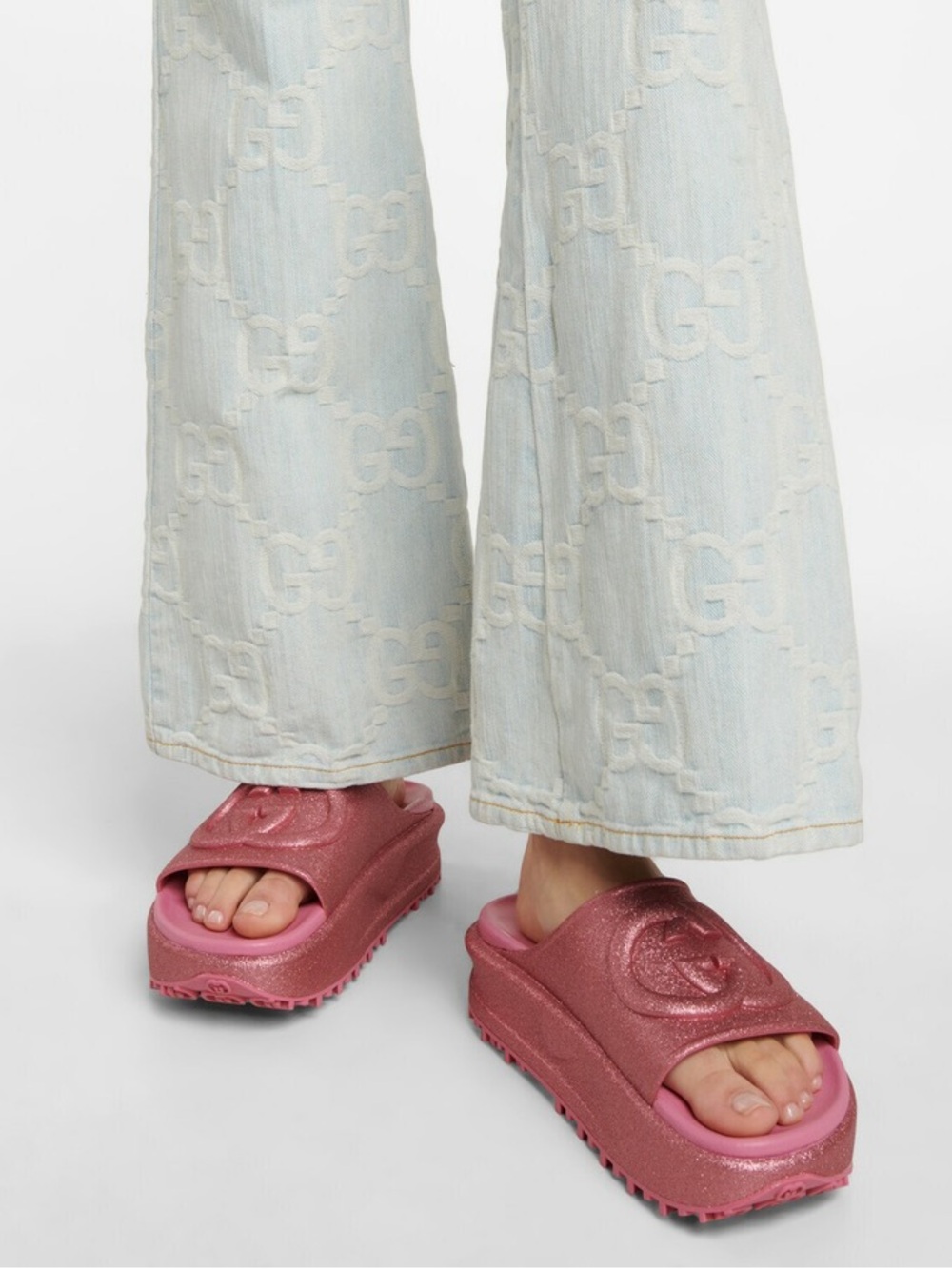 Gucci ‘Miami’ GG Platform Slides